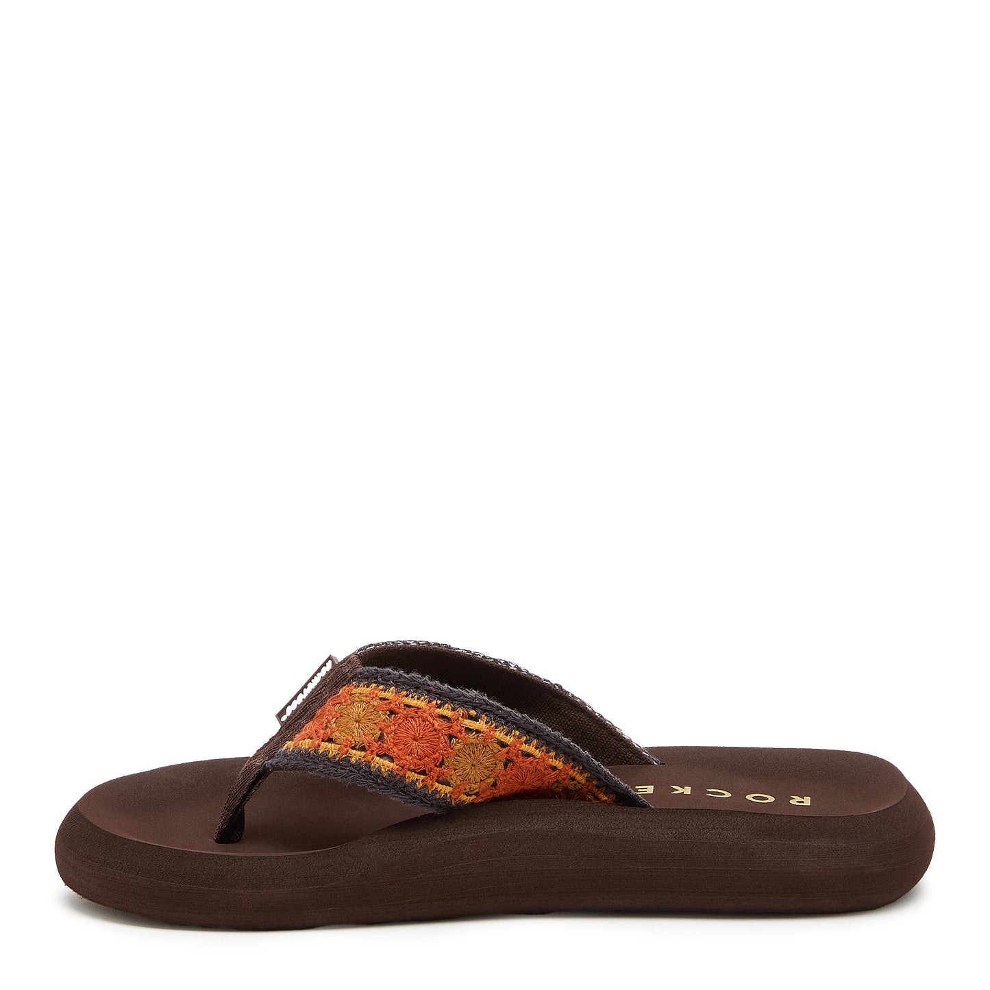 Spotlight Embroidered Brown Flip-Flops