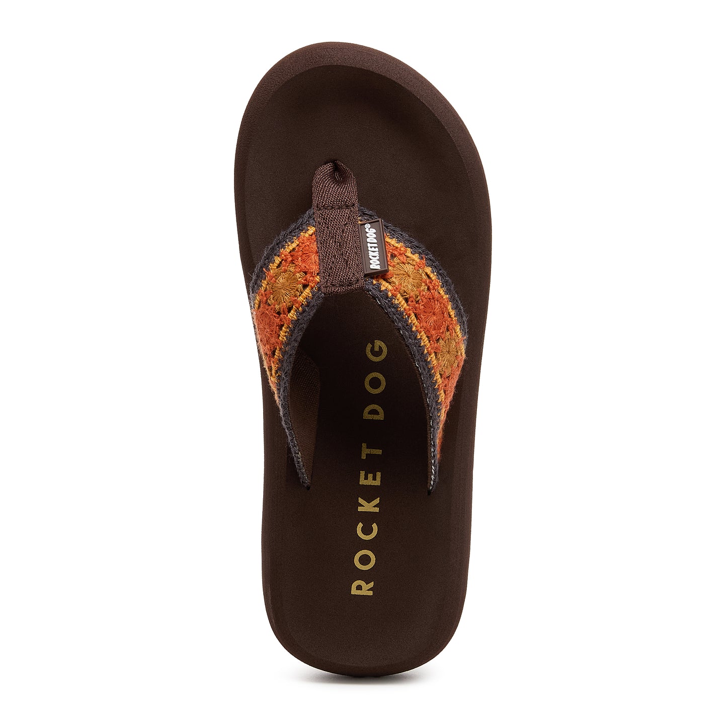 Spotlight Embroidered Brown Flip-Flops