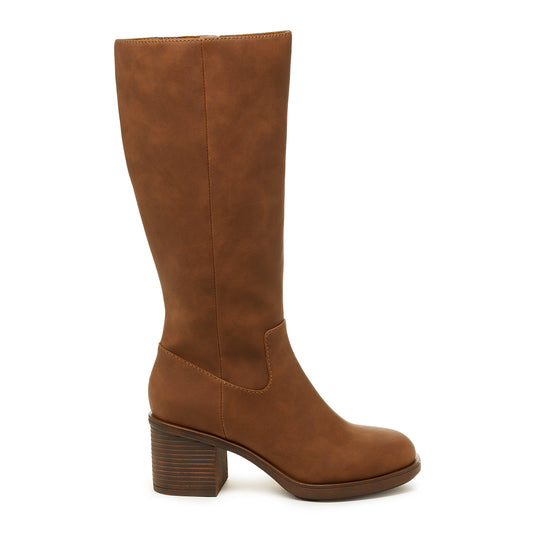 Stanley Cognac Tall Platform Boot