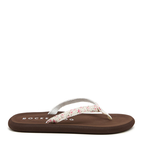 Sunset Slim Brown Floral Flip-Flops