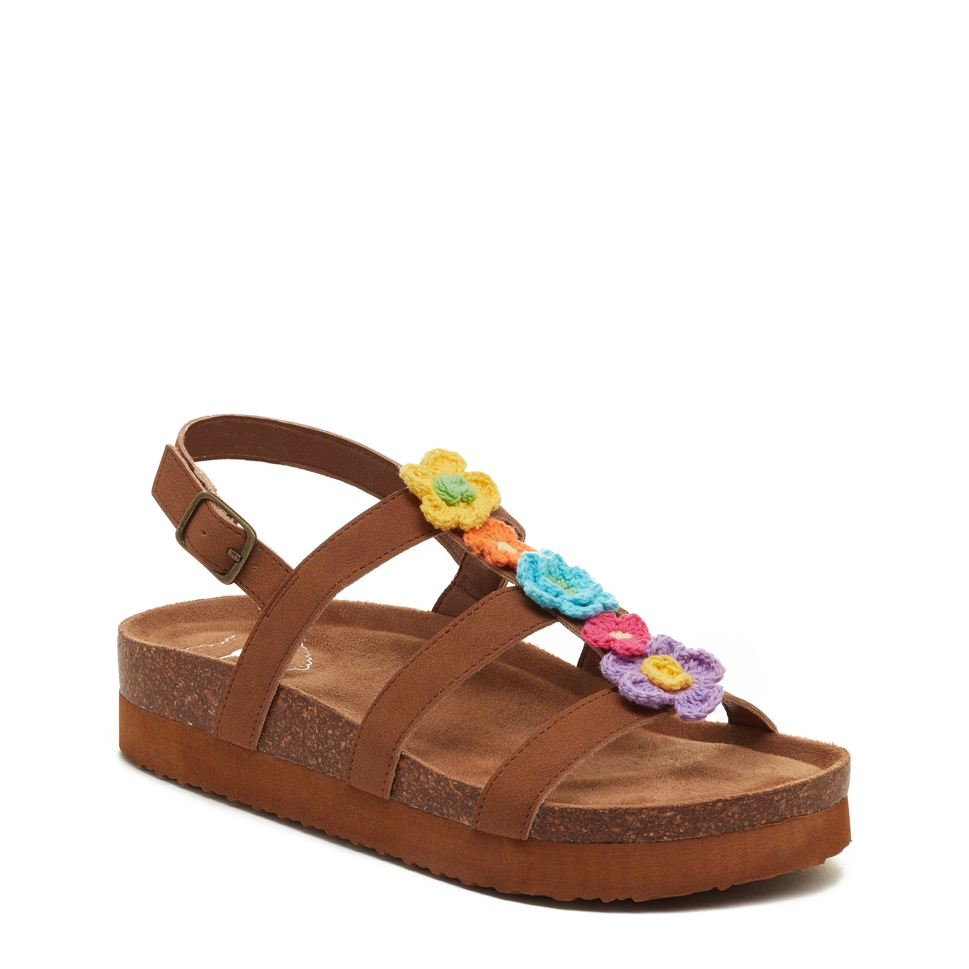 Abuzz Brown Buckle Strap Sandals