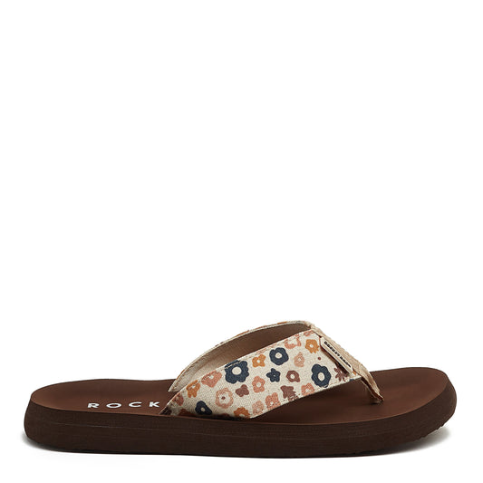 Adios Natural Floral Flip Flop