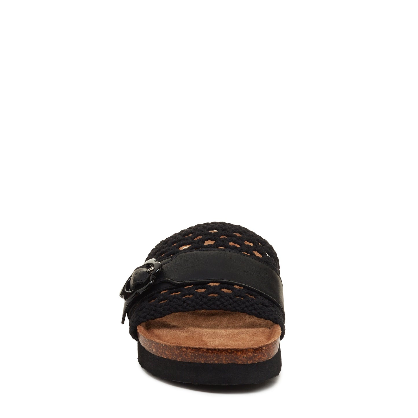 Alma Black Crochet Strap Sandals