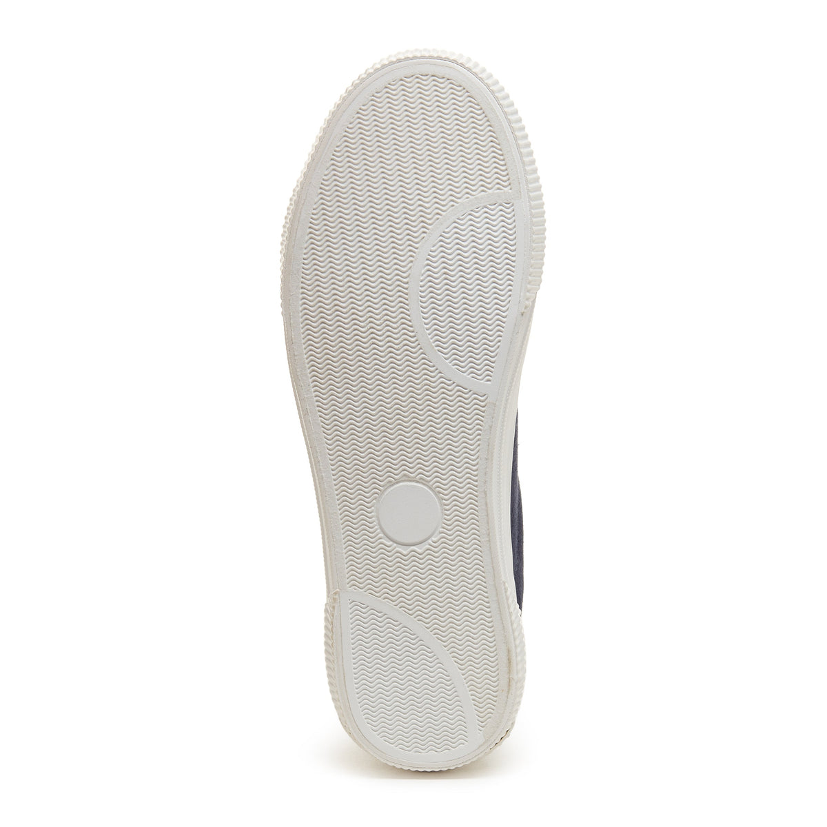 Cheery Navy Trainers sole view showing the white patterned tread