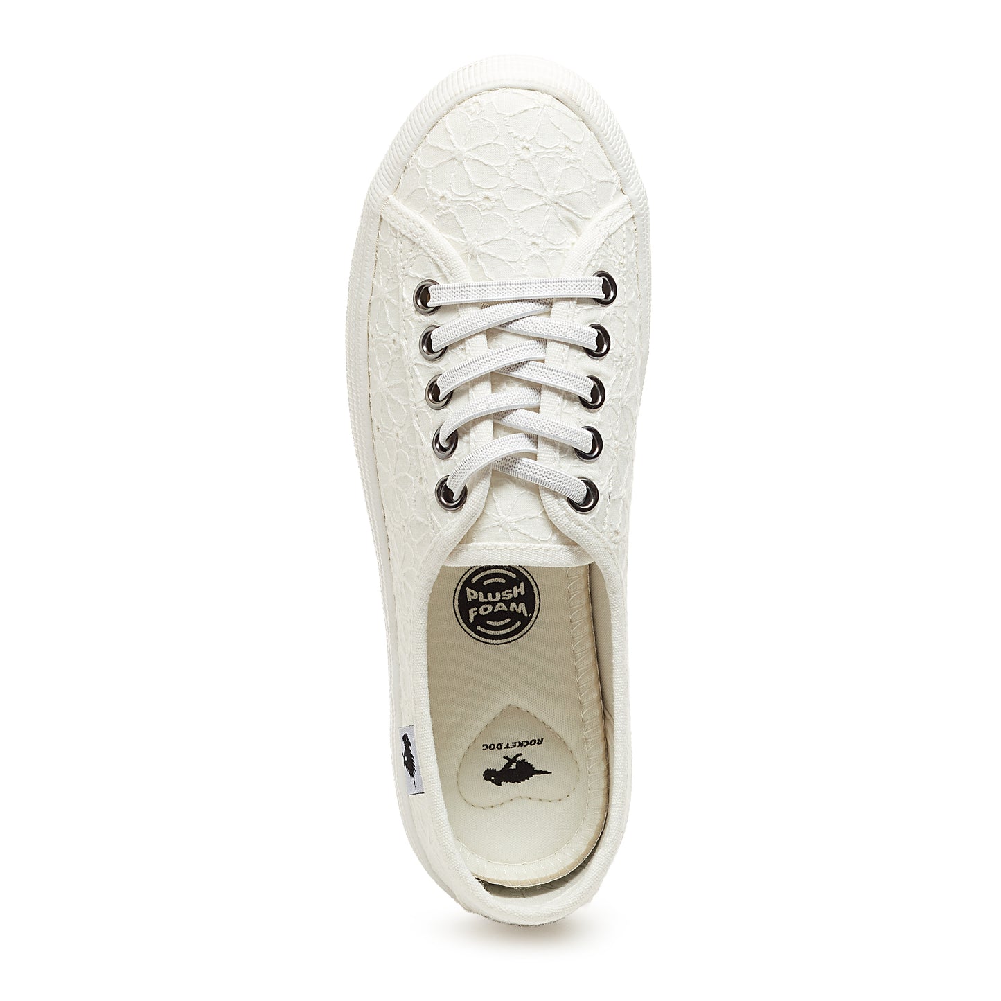 Chow Chow White Elsie Eyelet Trainers | Rocket Dog
