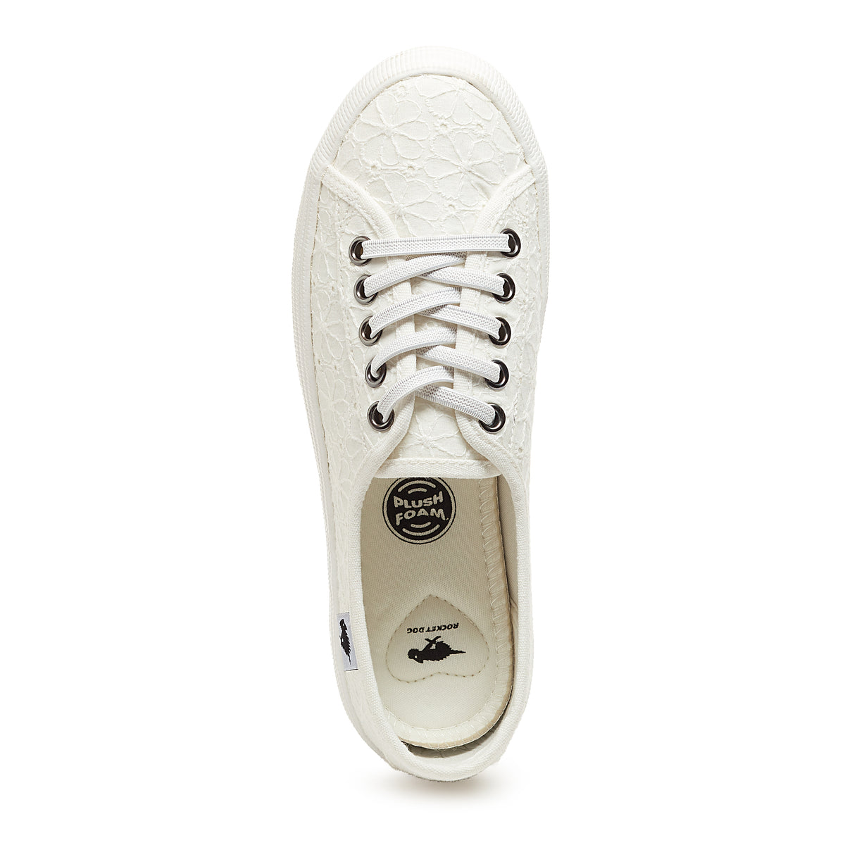 Chow Chow White Elsie Eyelet Trainers | Rocket Dog