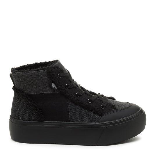 Flair Black Patchwork Platform Trainers