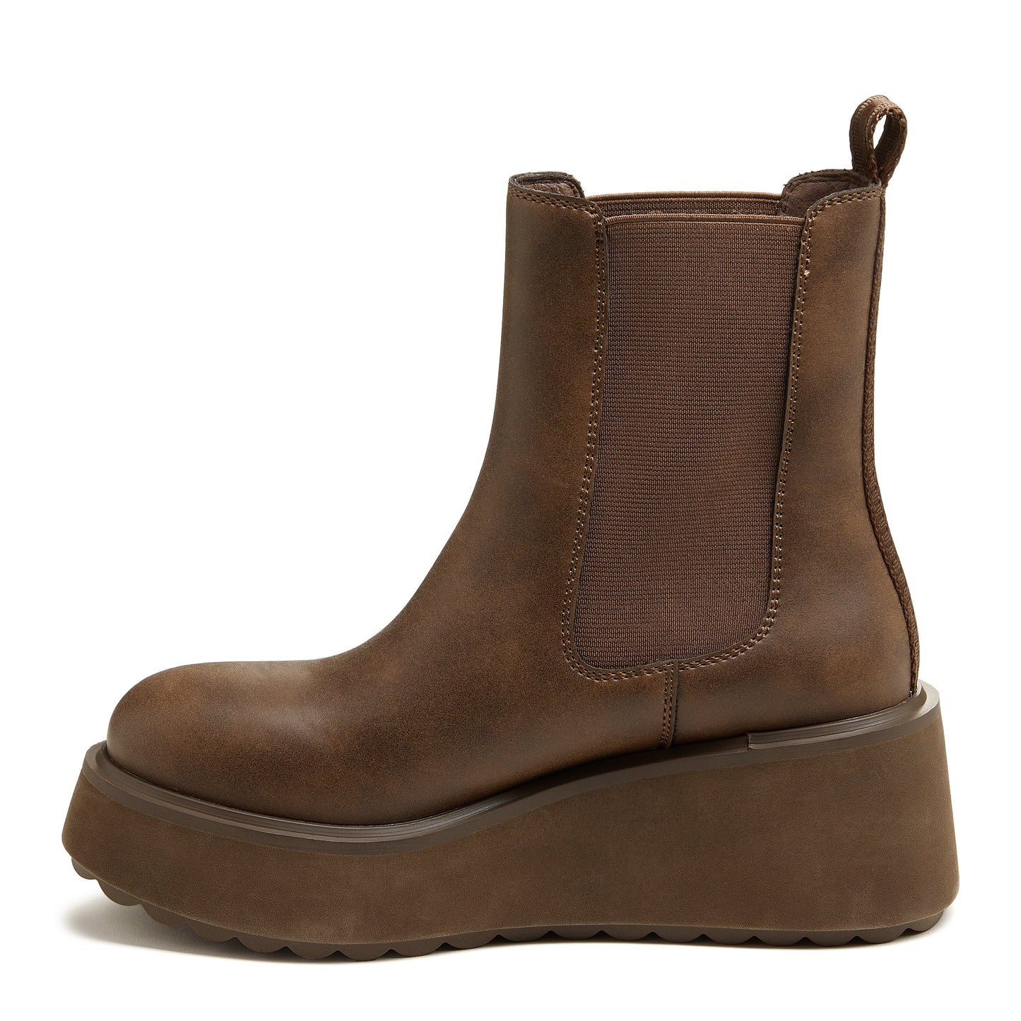 Heyday Brown Platform Chelsea Boots