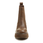 Heyday Brown Platform Chelsea Boots