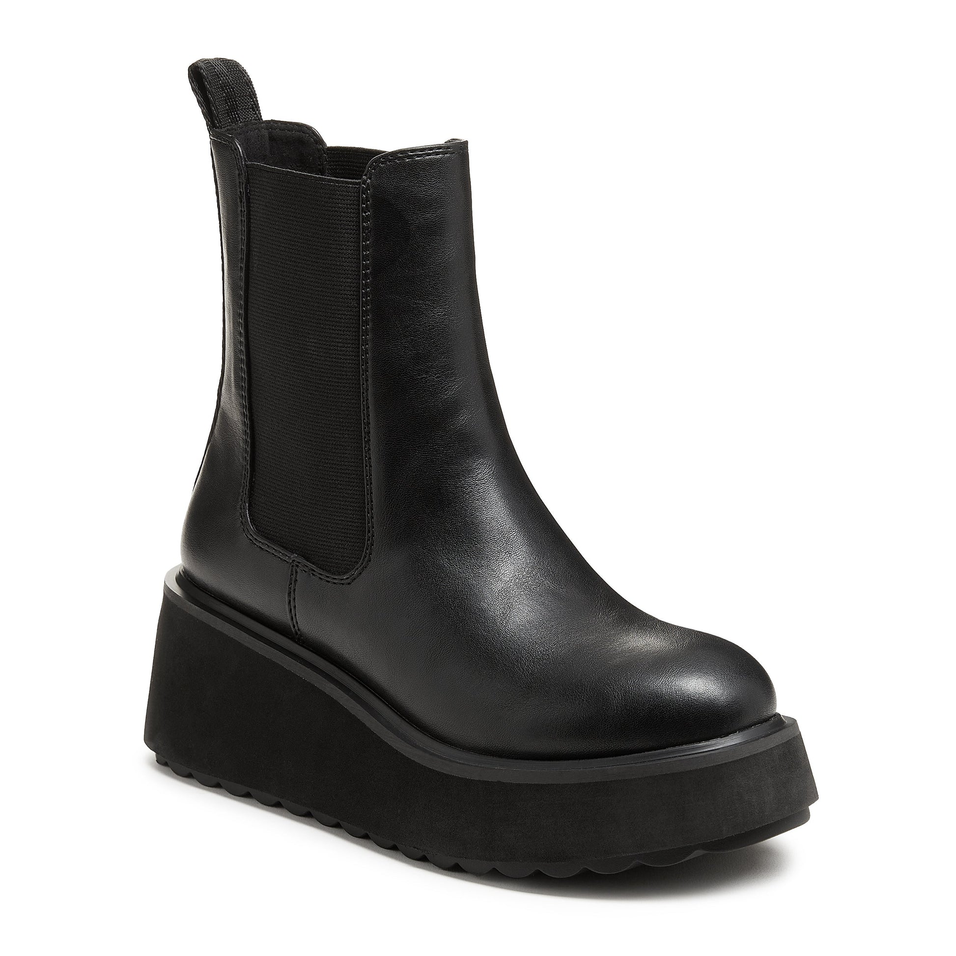 Heyday All Black Platform Chelsea Boots