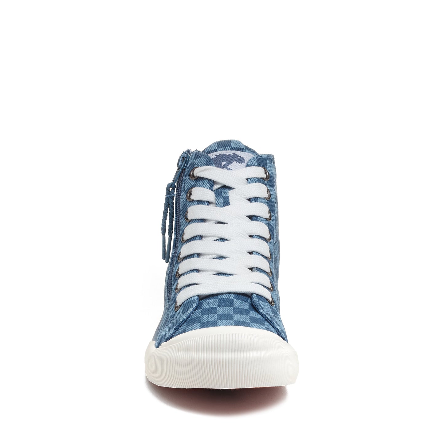 Jazzin Blue Checkered High Top Trainers