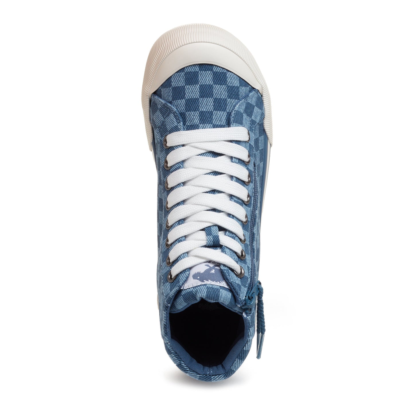 Jazzin Blue Checkered High Top Trainers