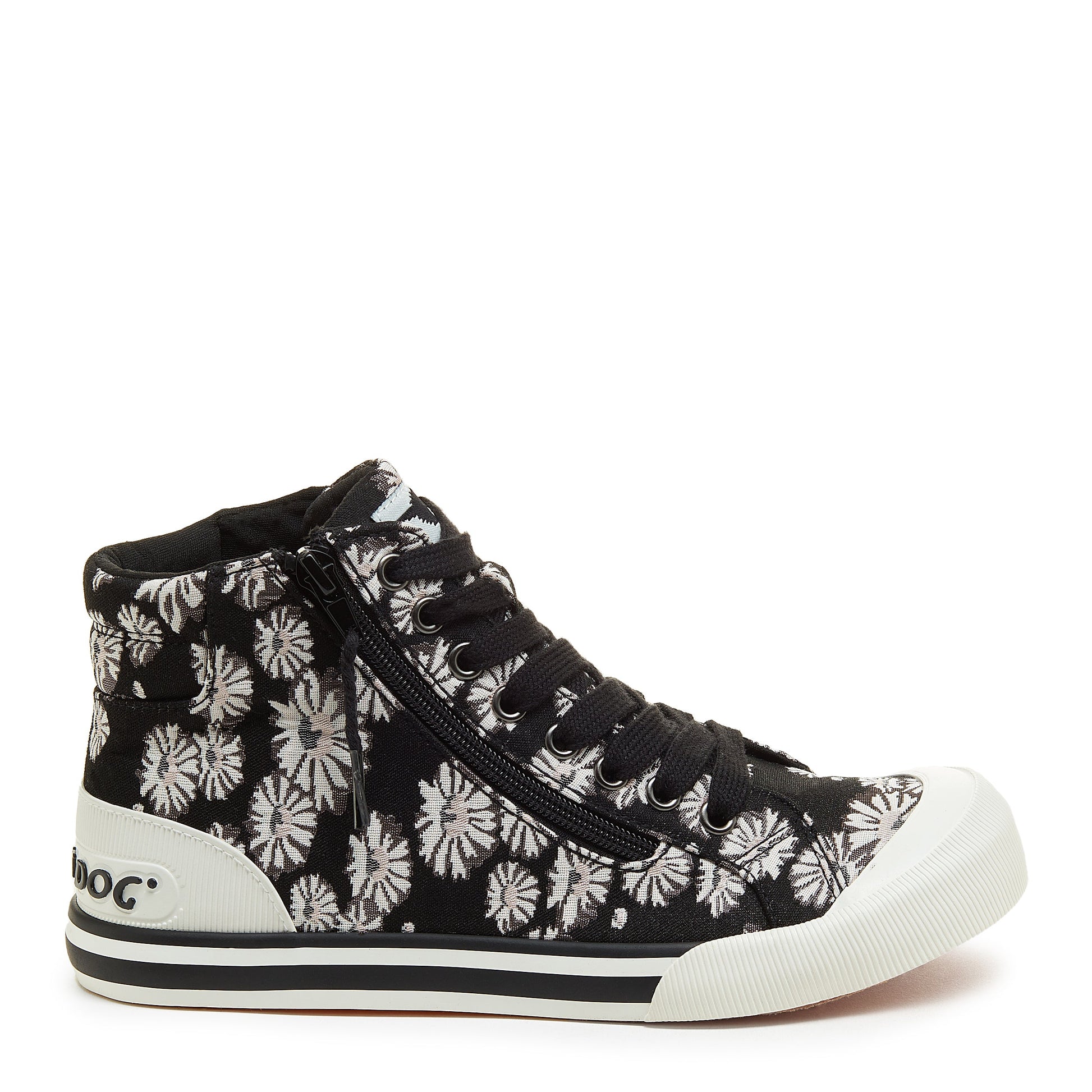 Jazzin Black Floral High Top Trainers