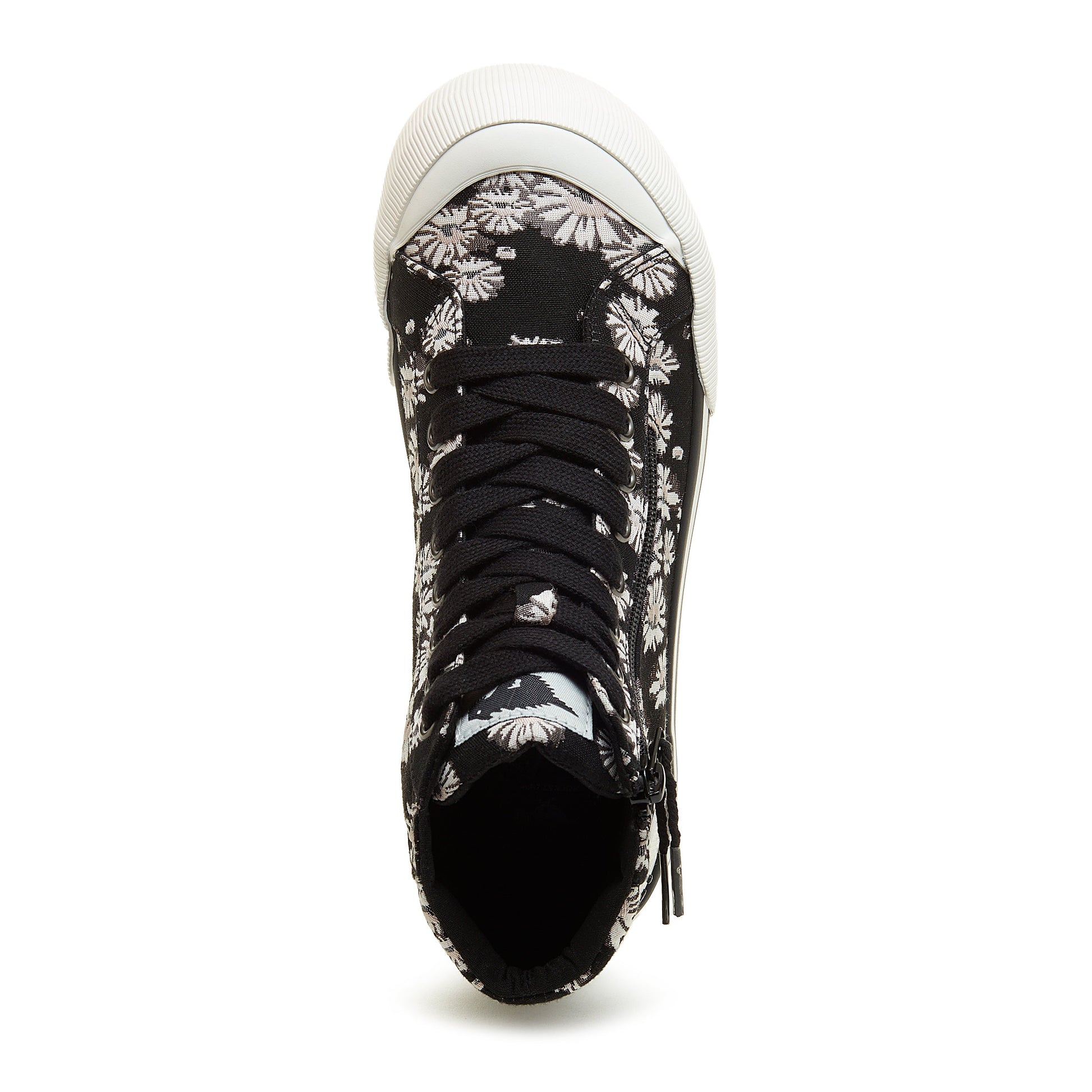 Jazzin Black Floral High Top Trainers