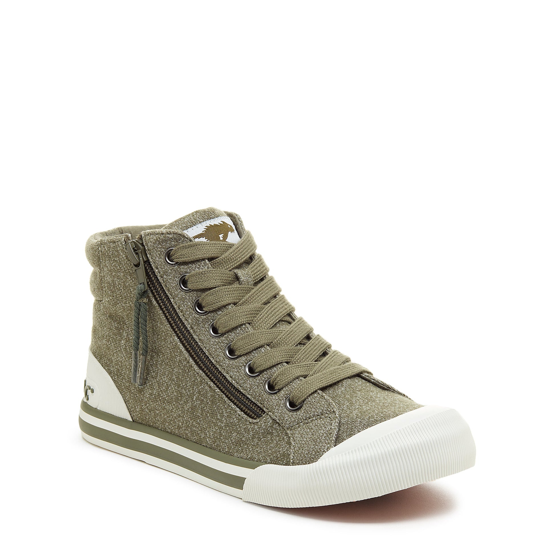 Jazzin Olive Jersey High Top Trainers