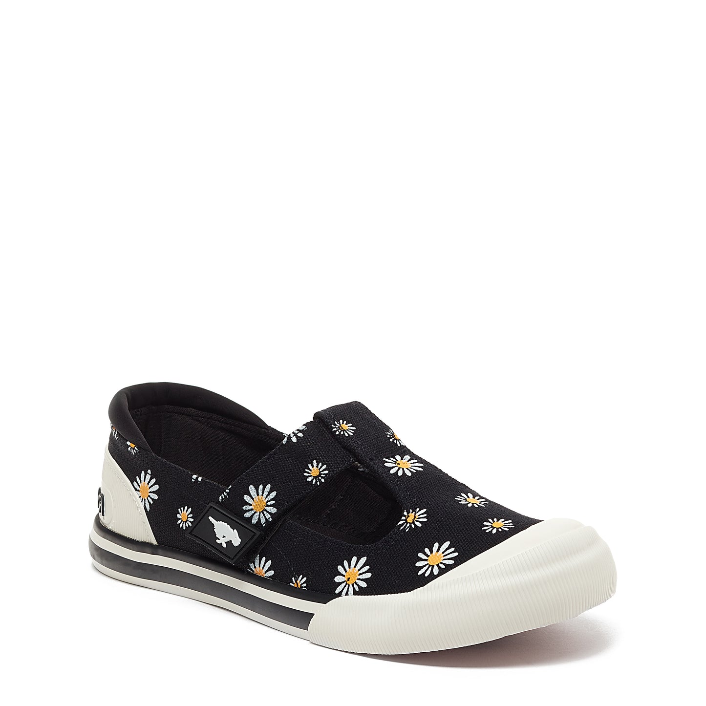 Jazzin J-Bar Black Daisy Print Trainer | Rocket Dog