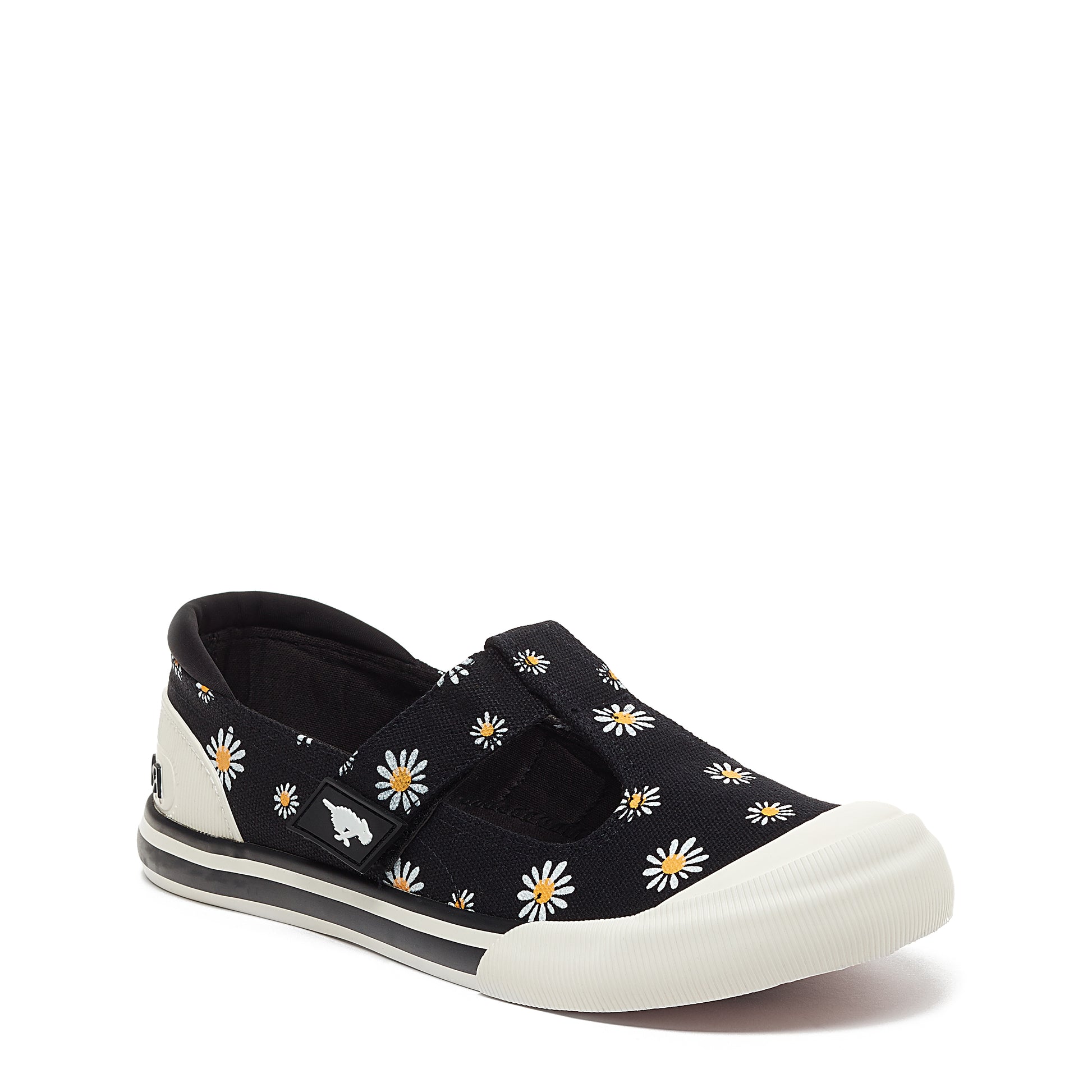 Jazzin J-Bar Black Daisy Print Trainer | Rocket Dog