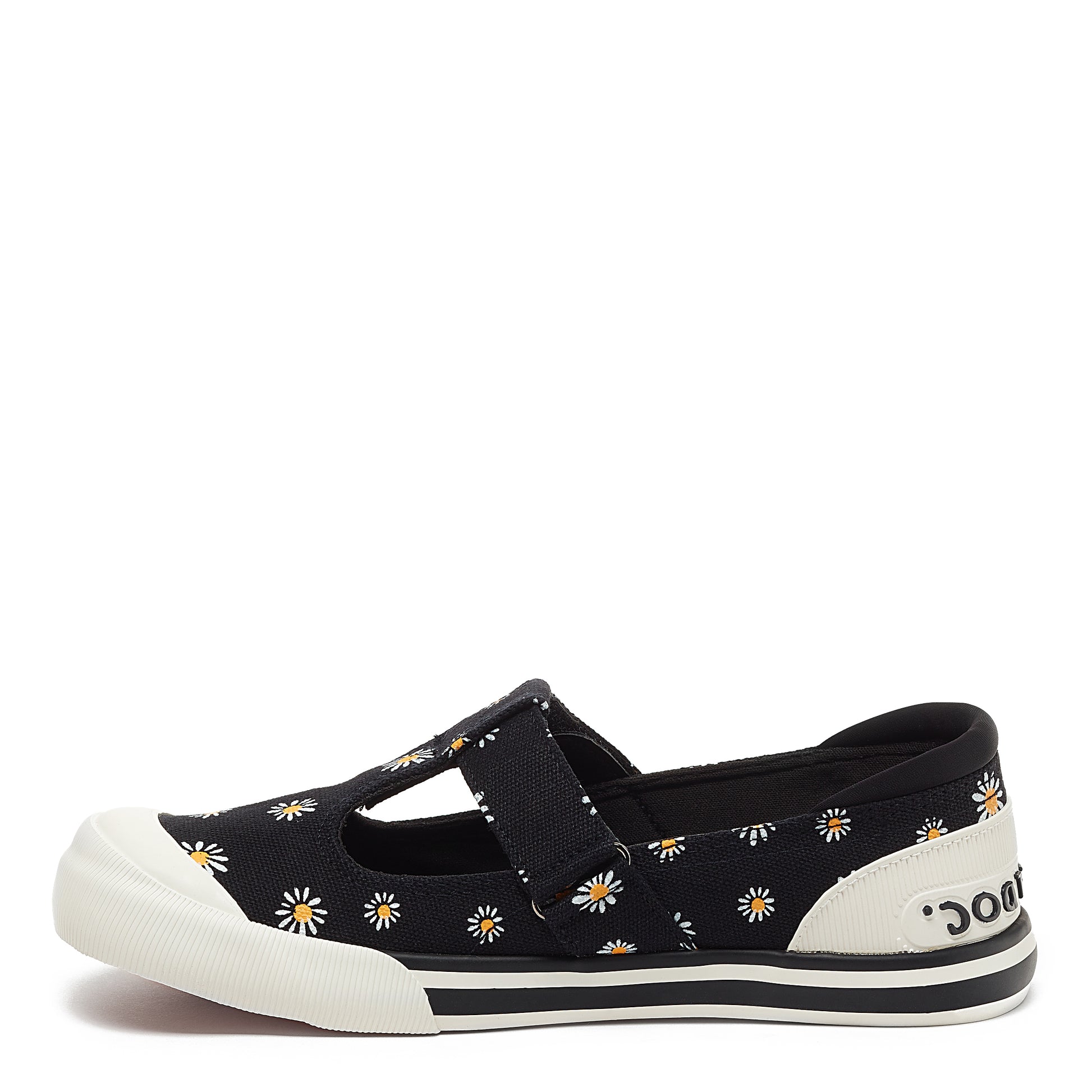 Jazzin J-Bar Black Daisy Print Trainer | Rocket Dog