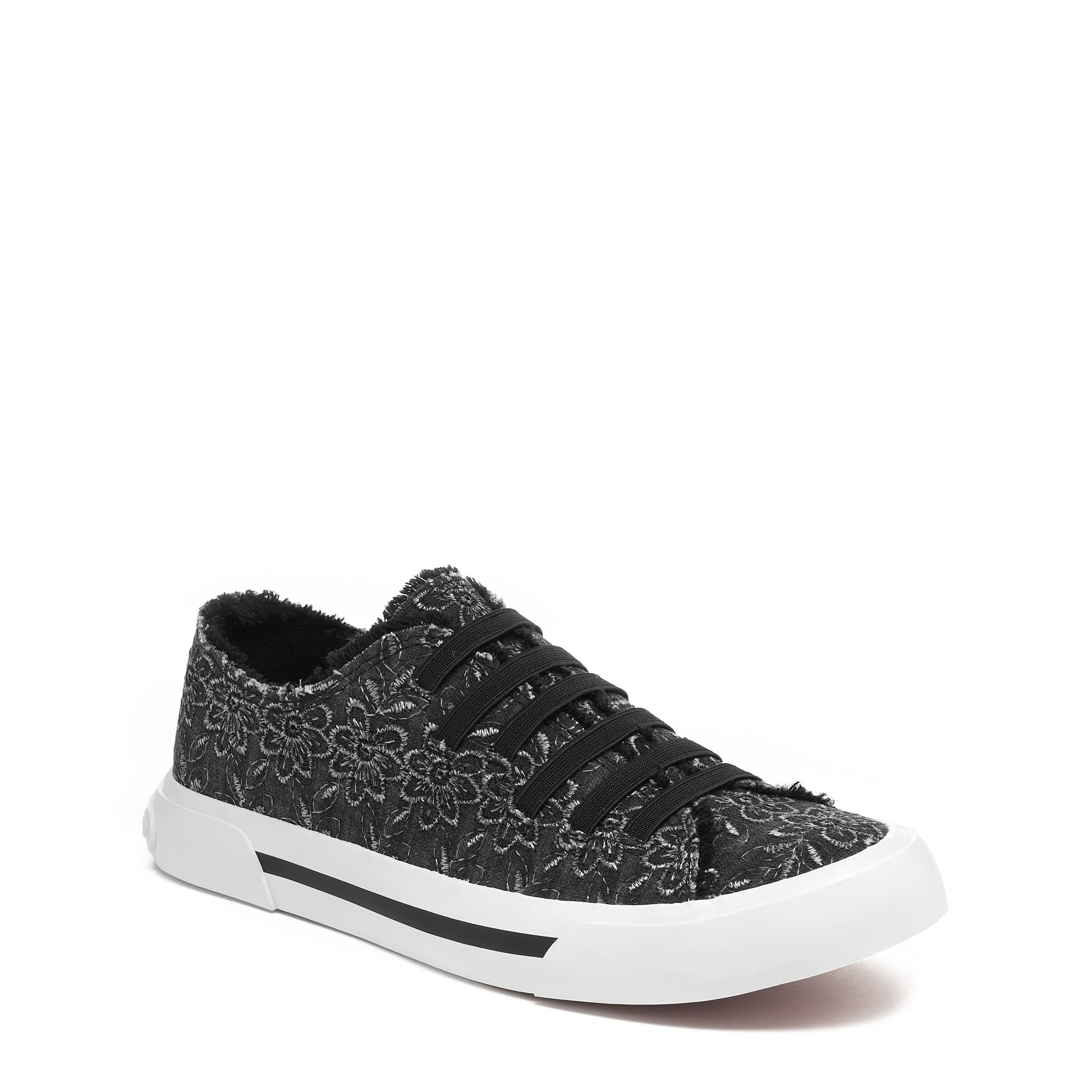 Jokes Black Eyelet Slip On Trainers