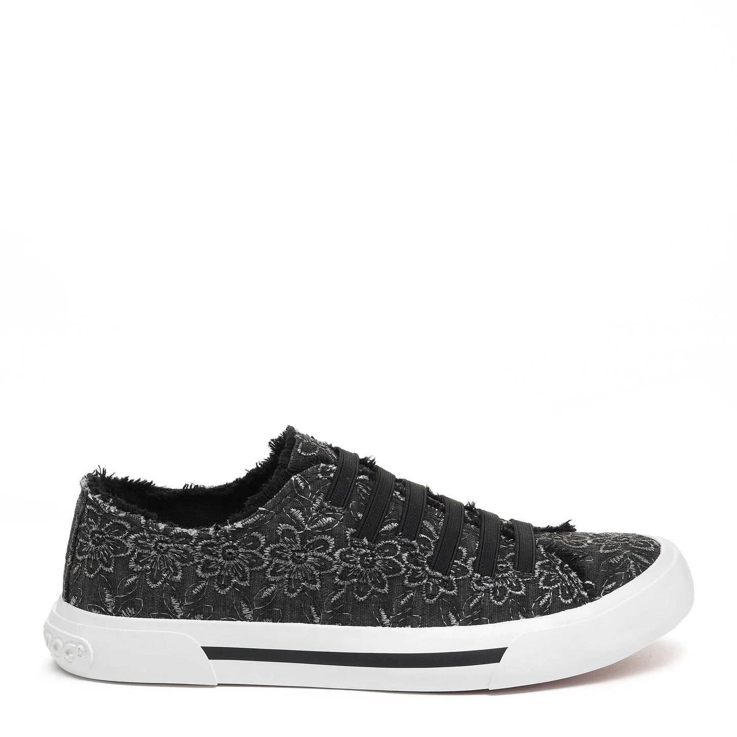 Jokes Black Eyelet Slip On Trainers