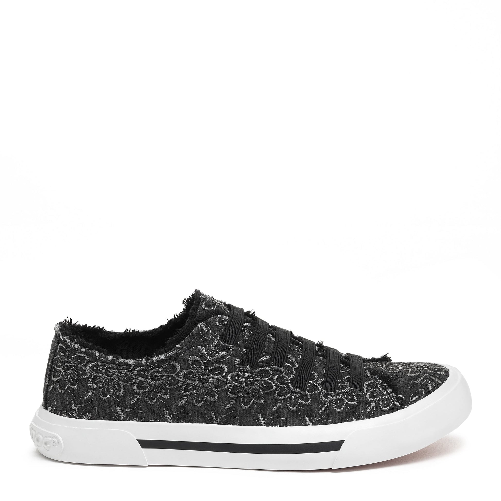Jokes Black Eyelet Slip On Trainers