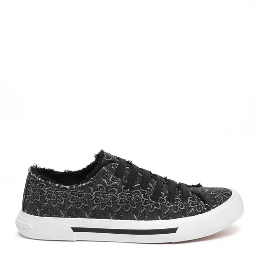 Jokes Black Eyelet Slip On Trainers