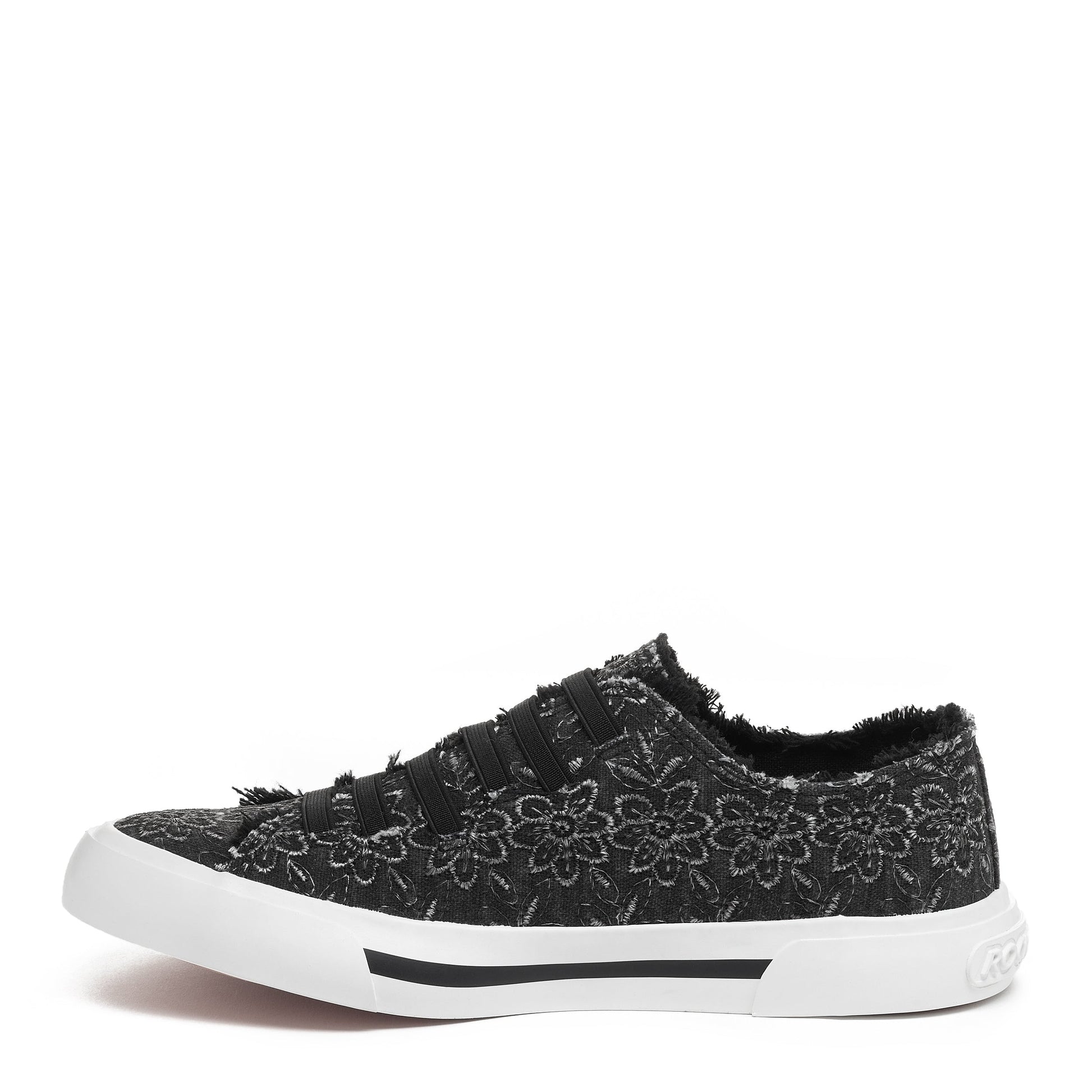 Jokes Black Eyelet Slip On Trainers