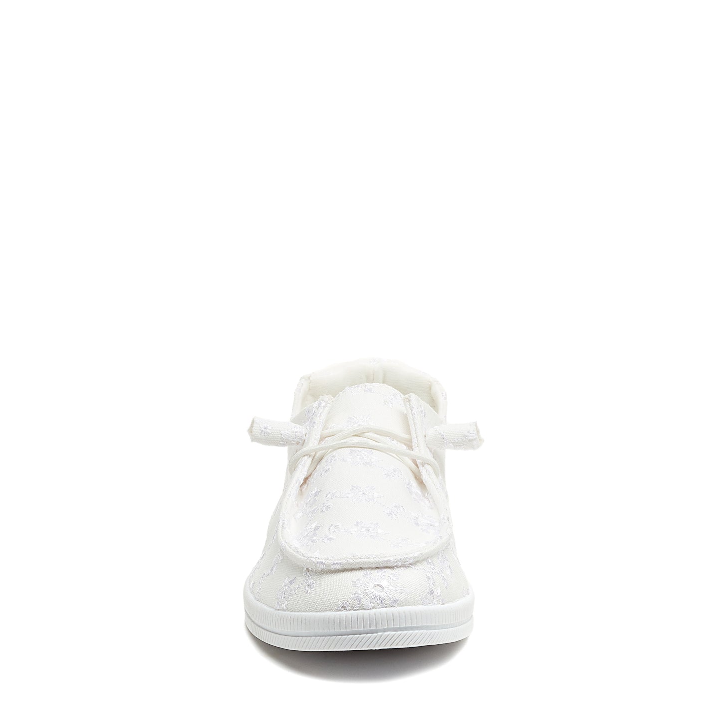 Mellow White Eyelet Slip-On Casual Shoes
