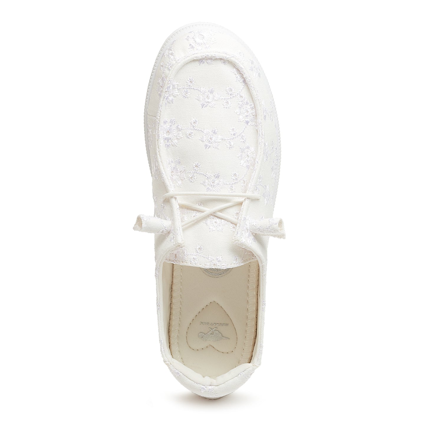 Mellow White Eyelet Slip-On Casual Shoes