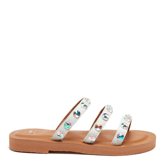Noelle White Jeweled Sandal | Rocket Dog