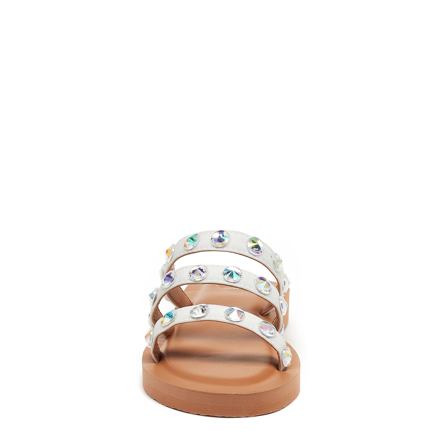Noelle White Jeweled Sandals