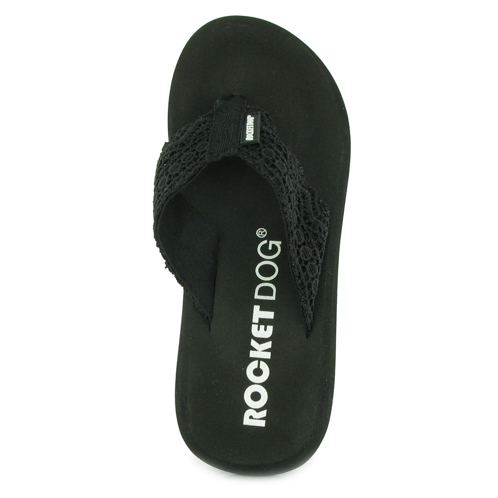 Spotlight Black Crochet Flip-Flops