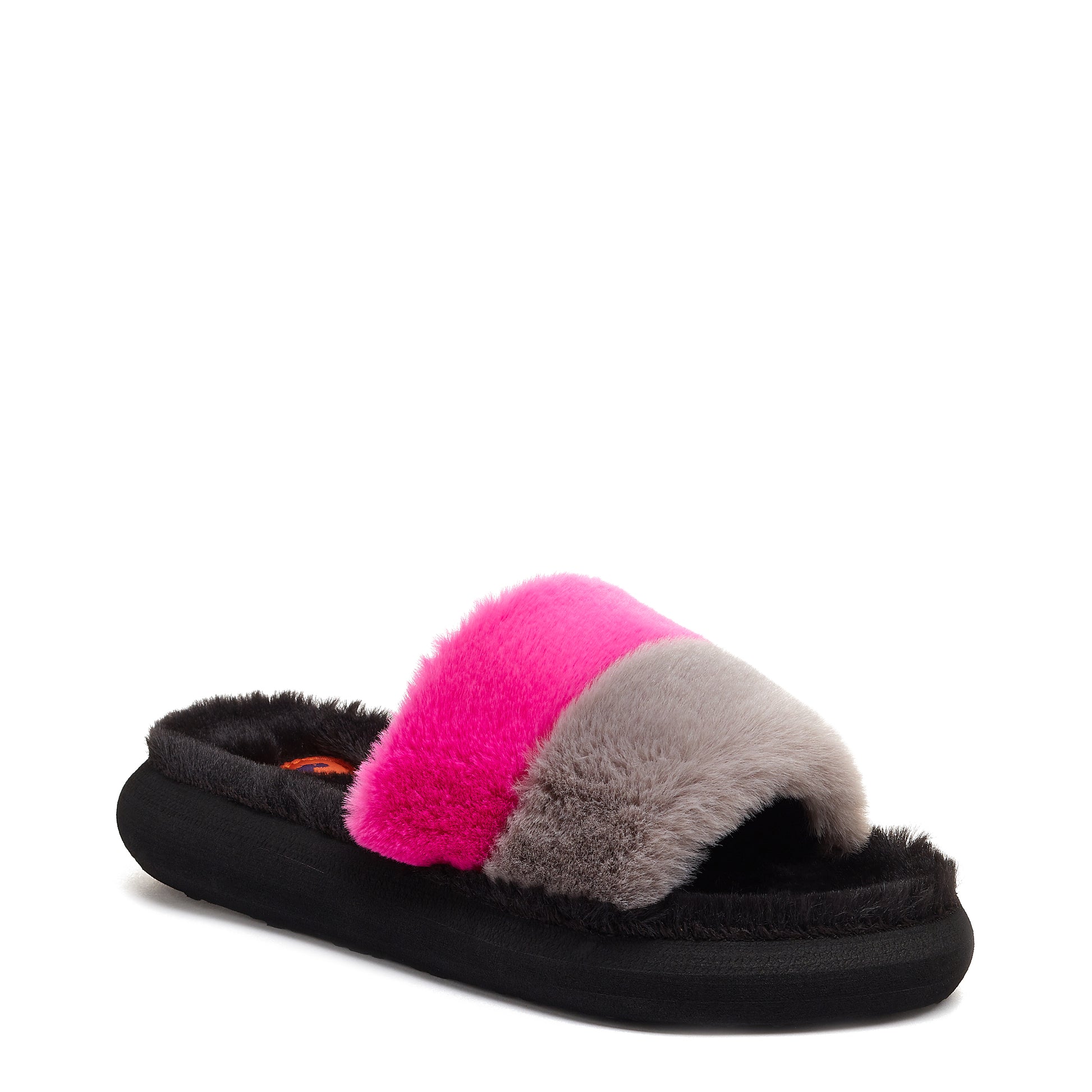 Rocket Dog | Stratus Grey Pink Fur Slide Slipper