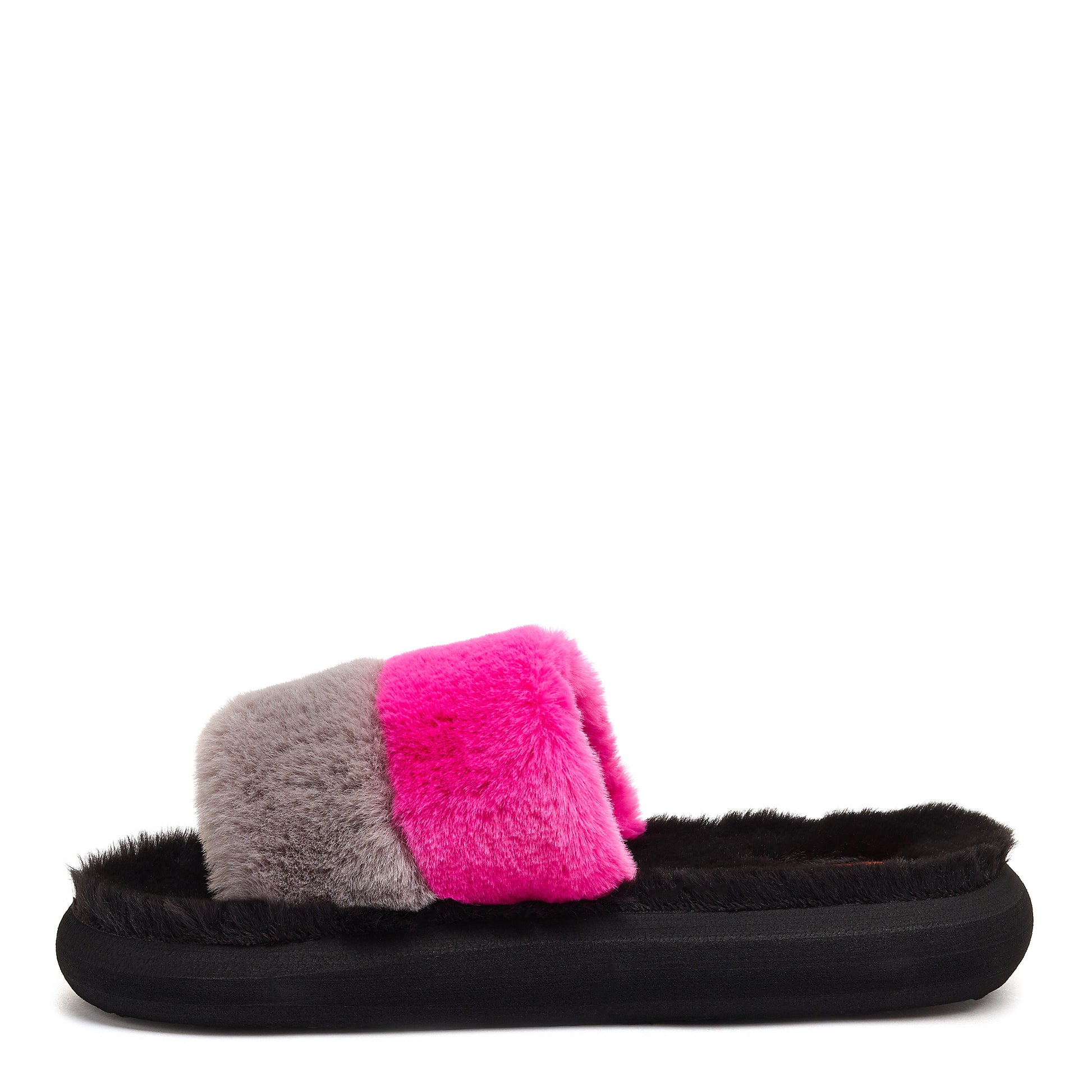 Rocket Dog | Stratus Grey Pink Fur Slide Slipper
