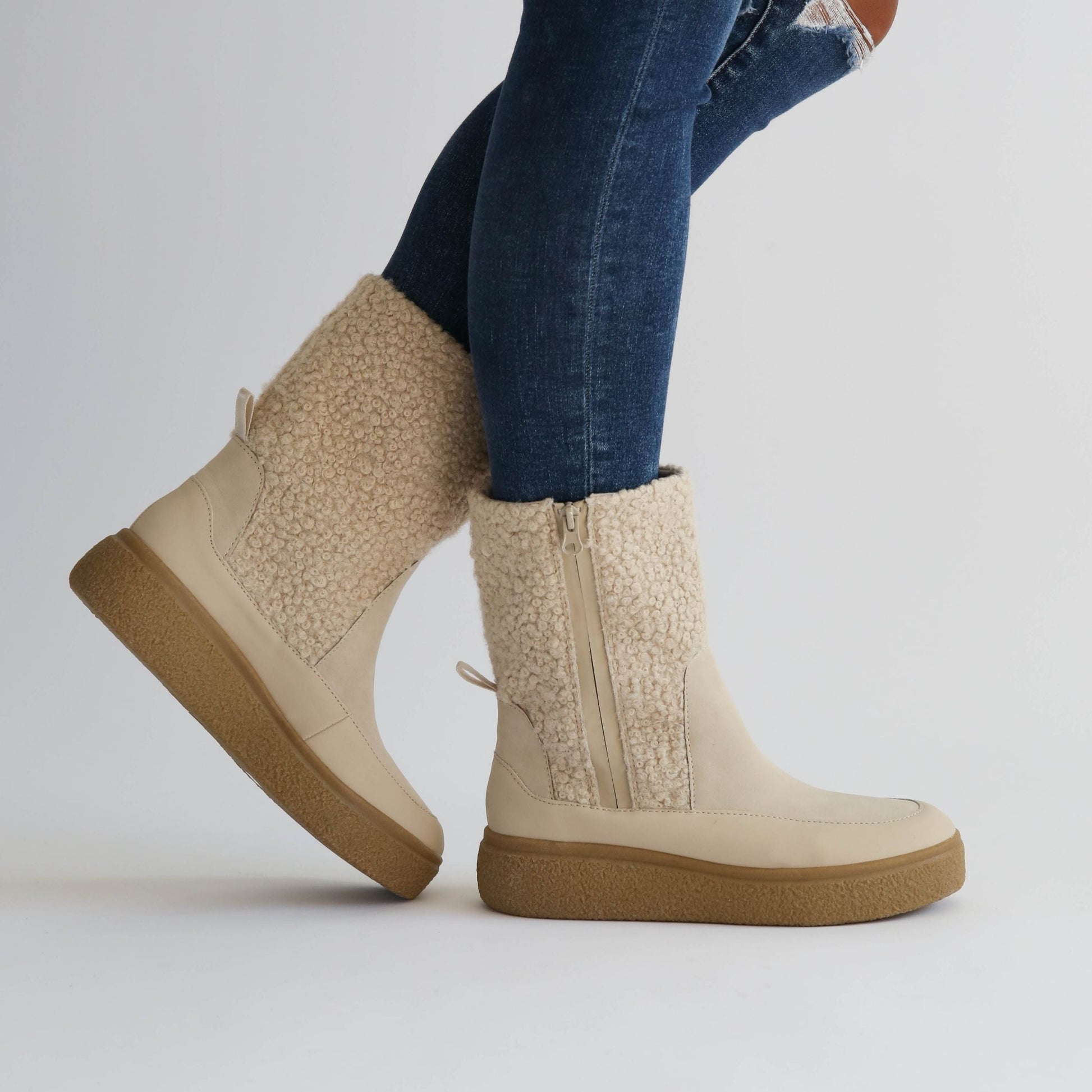 Alora Ivory Wool Boot