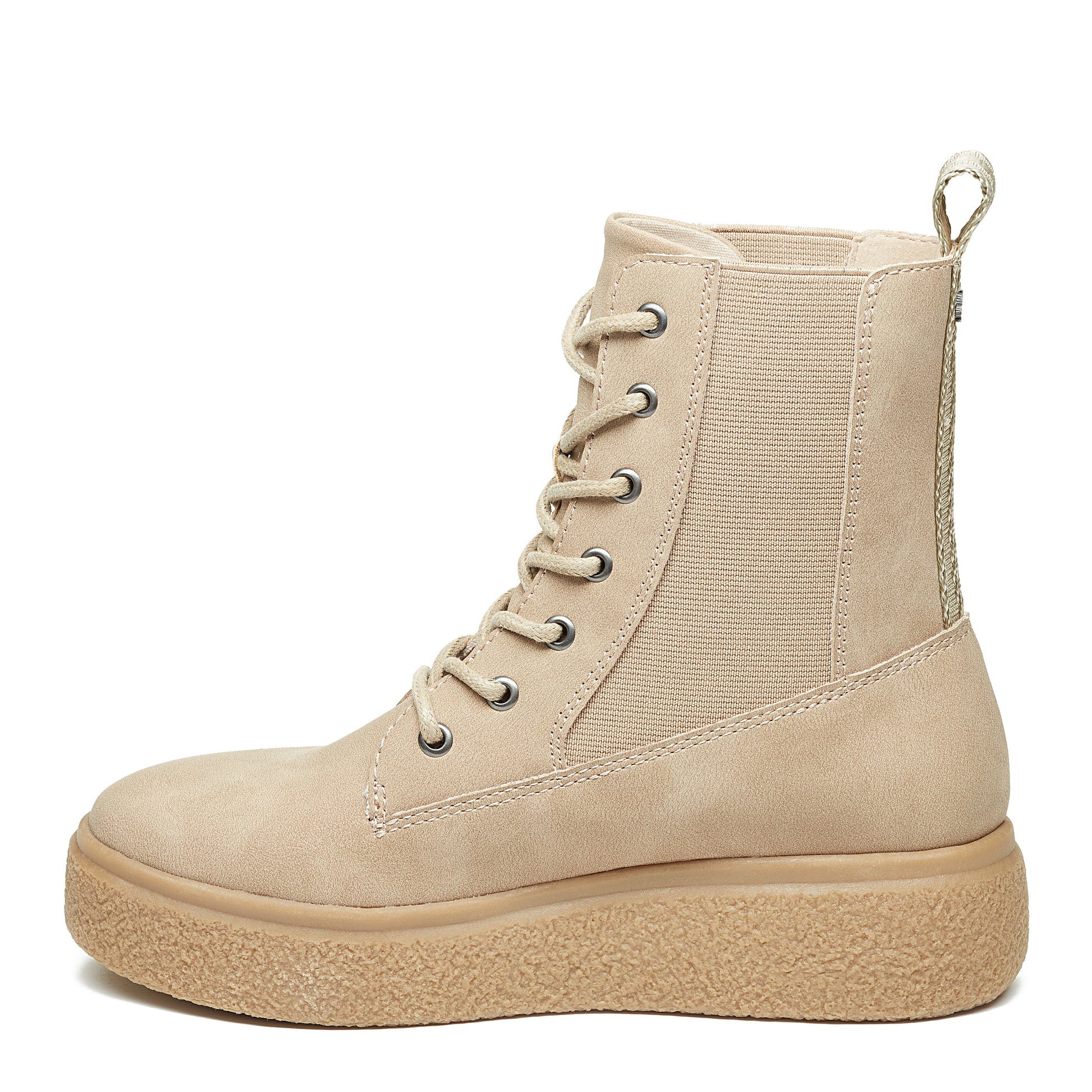 Aggie Taupe Platform Lace-Up Boot