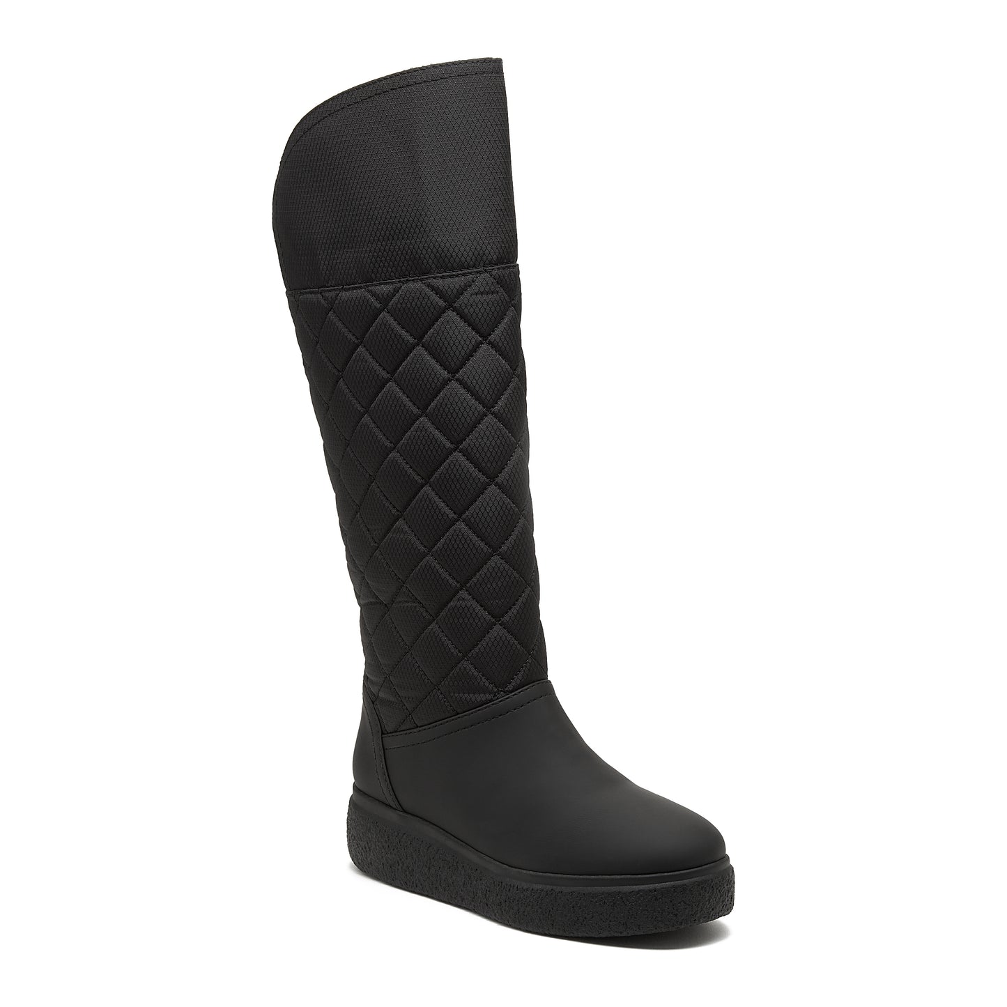 Archie Black Quilted Roll-Down Winter Boot