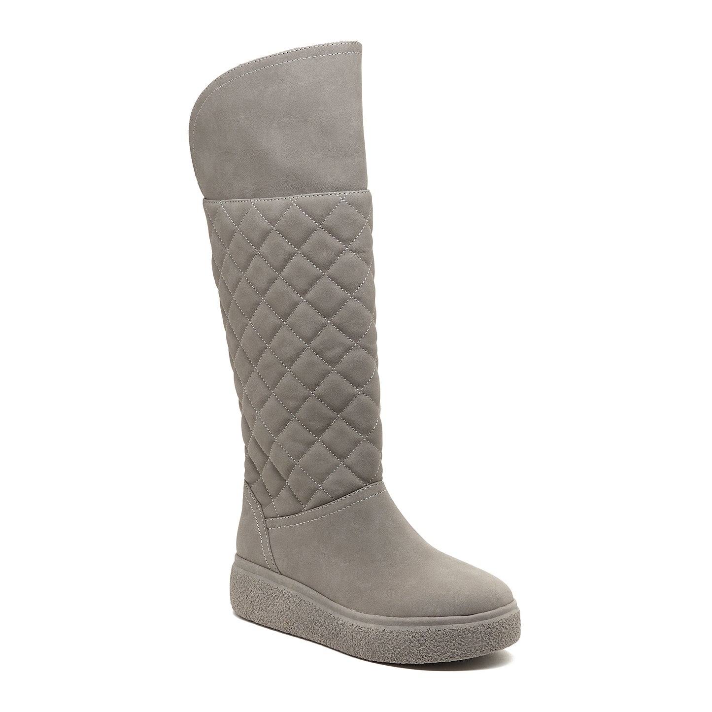 Archie Grey Quilted Roll-Down Winter Boot
