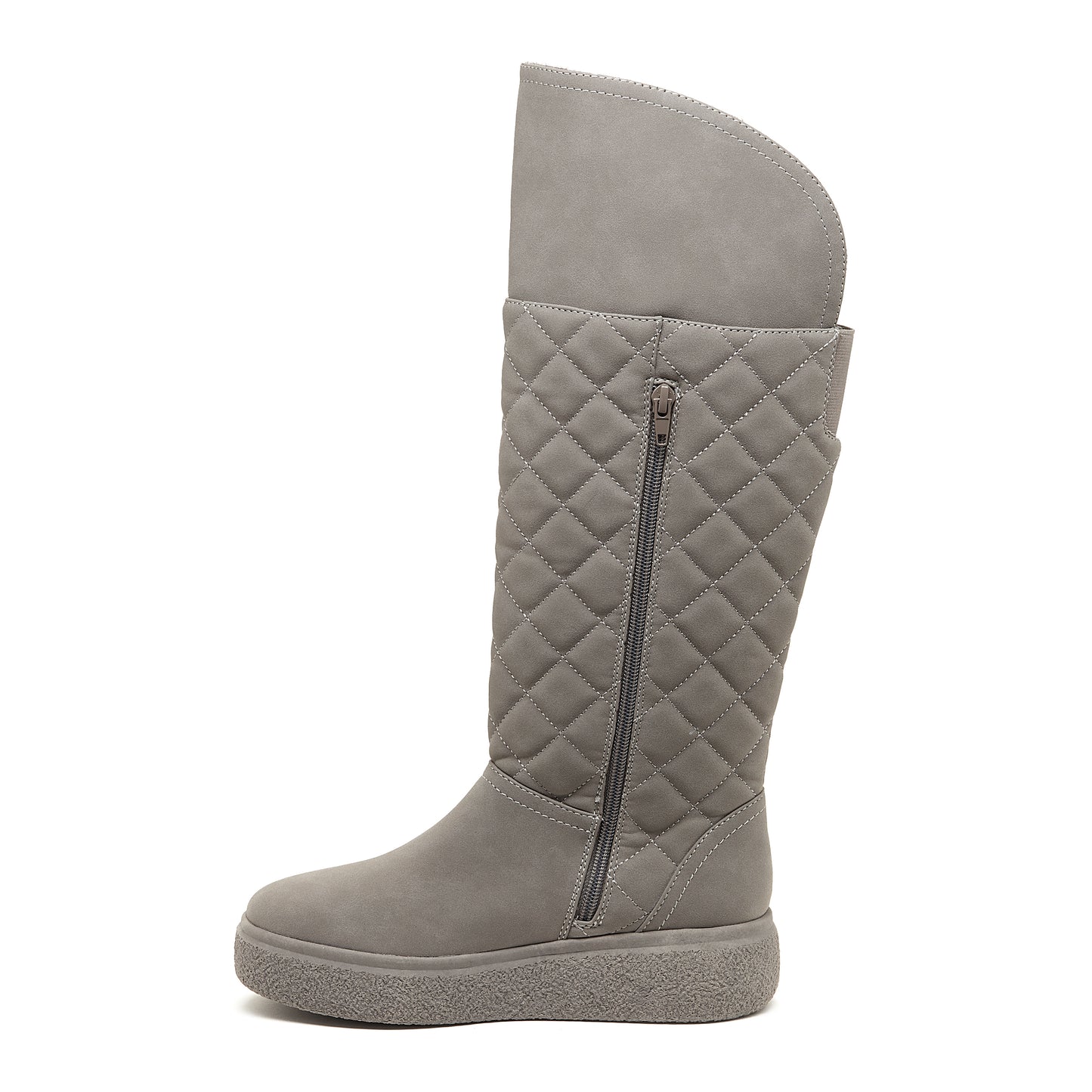 Archie Grey Quilted Roll-Down Winter Boot