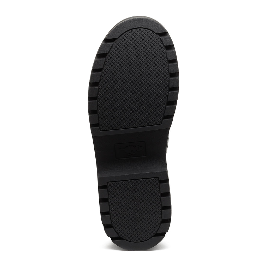 Image 5: Dita Black Winter Boot black boot sole view showing tread pattern and Rocket Dog logo detail