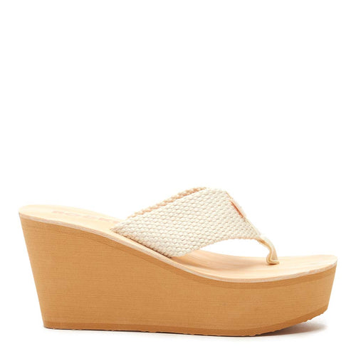 Diver Cream Wedge Flip Flops