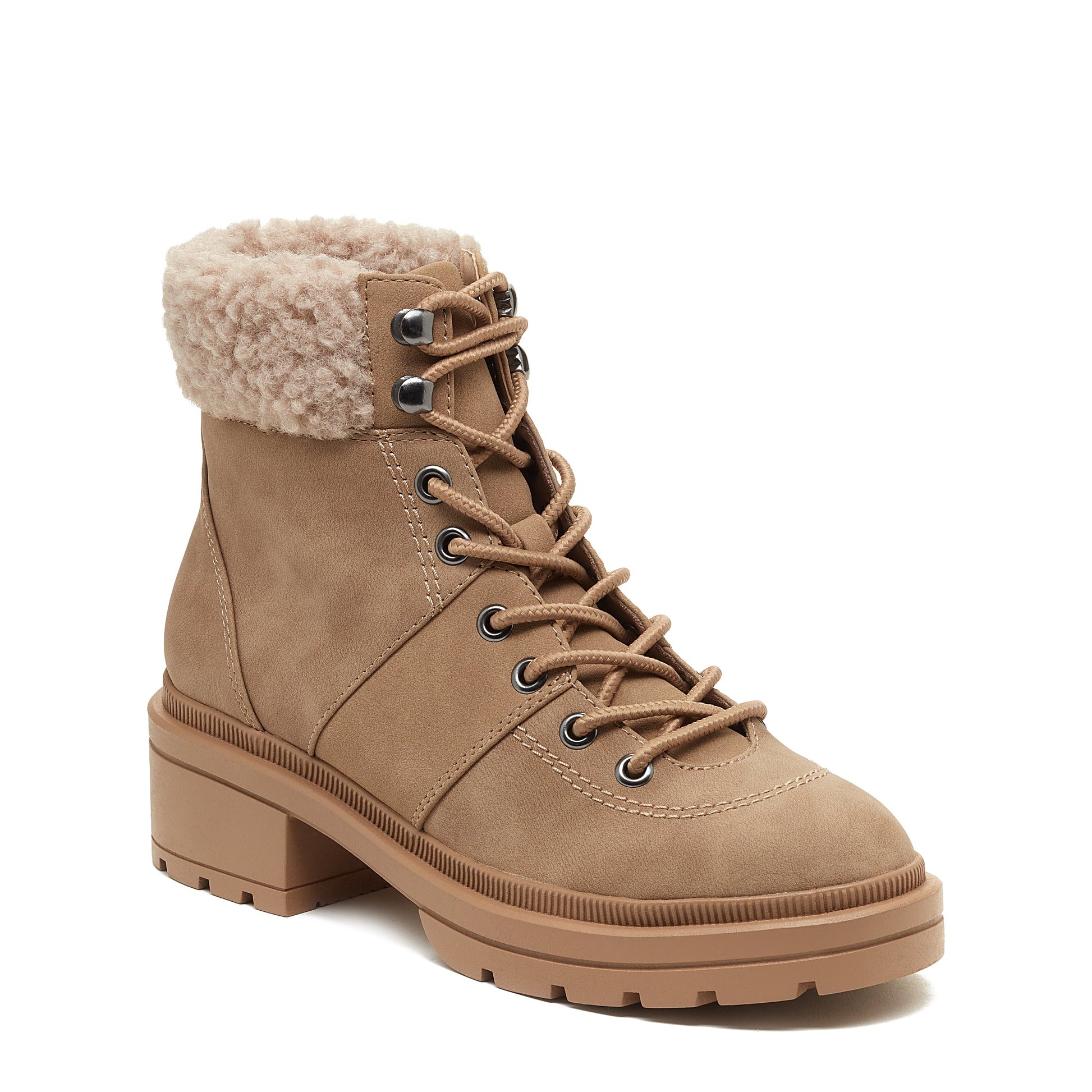 Icy Taupe Shearling Winter Ankle Boot