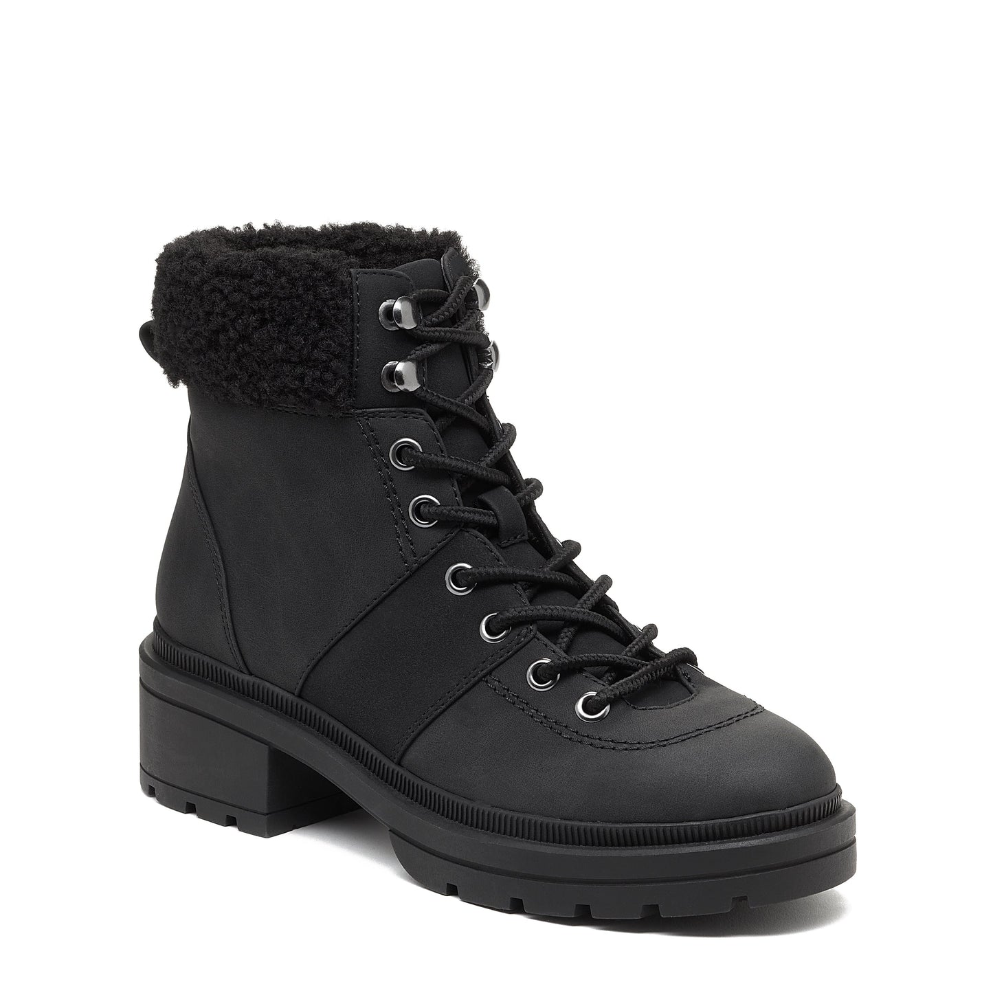 Icy Black Shearling Winter Ankle Boot