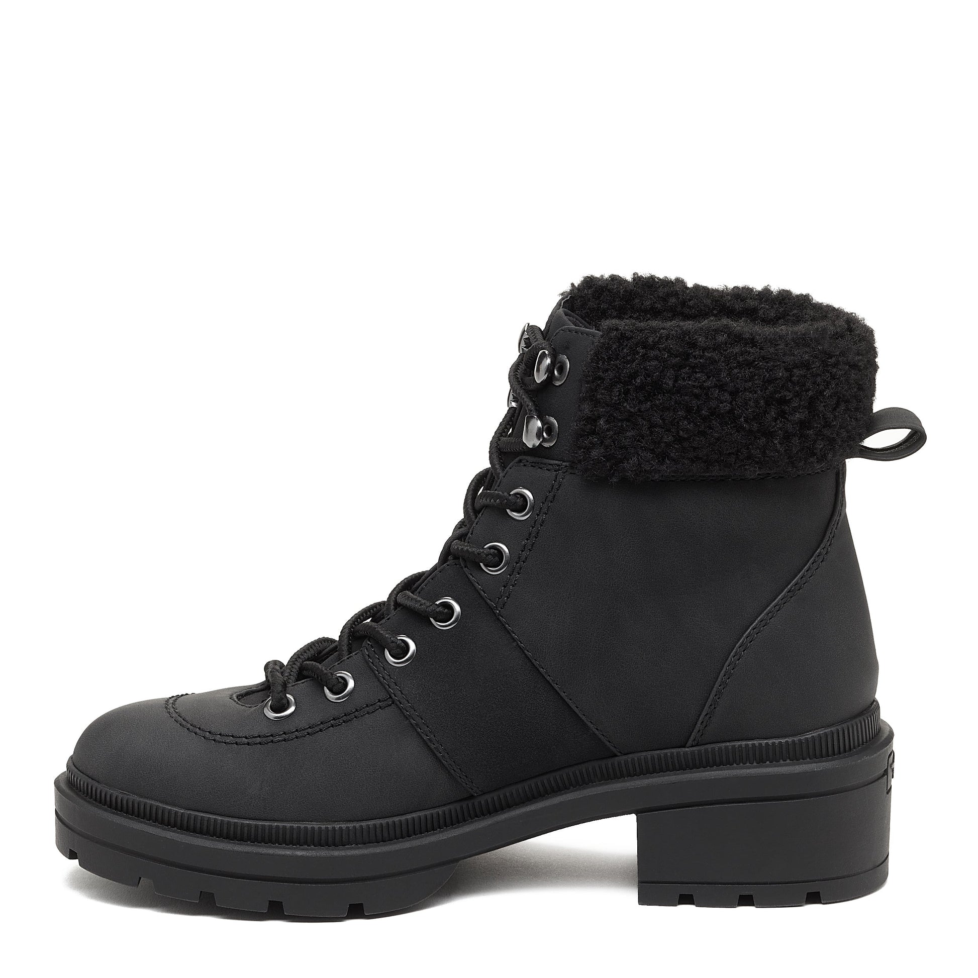 Icy Black Shearling Winter Ankle Boot