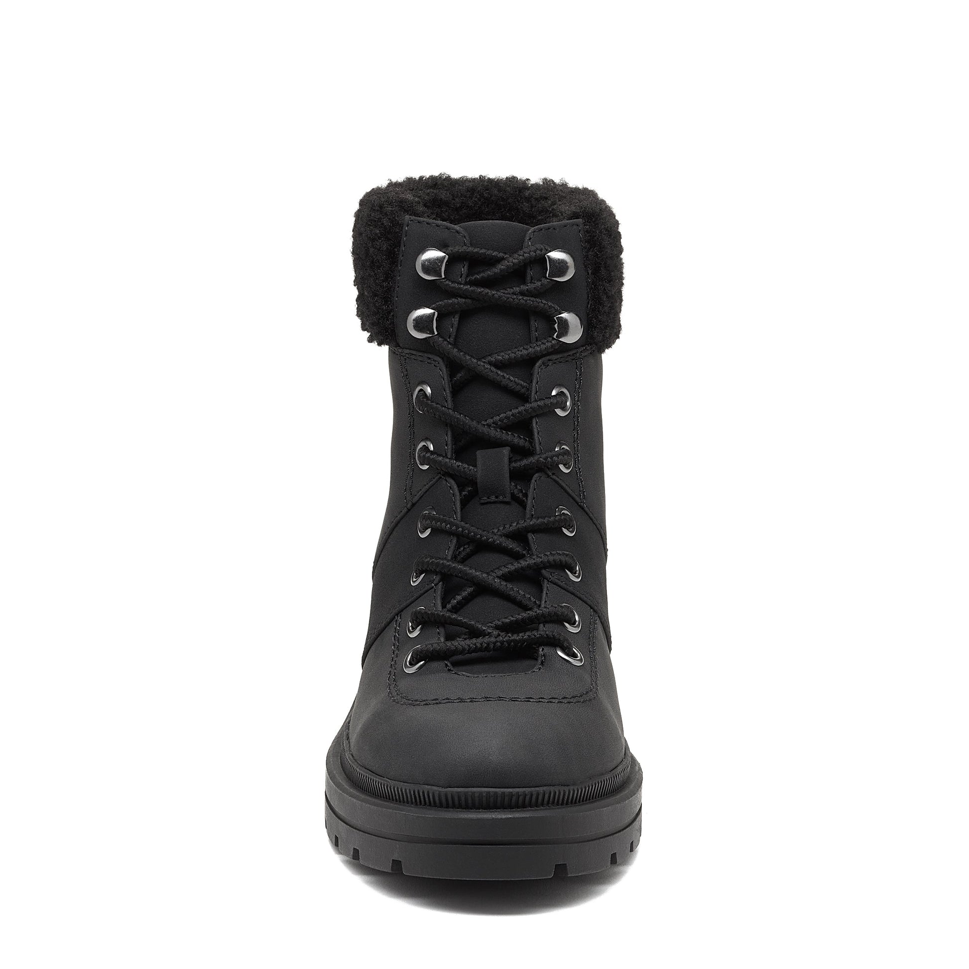 Icy Black Shearling Winter Ankle Boot