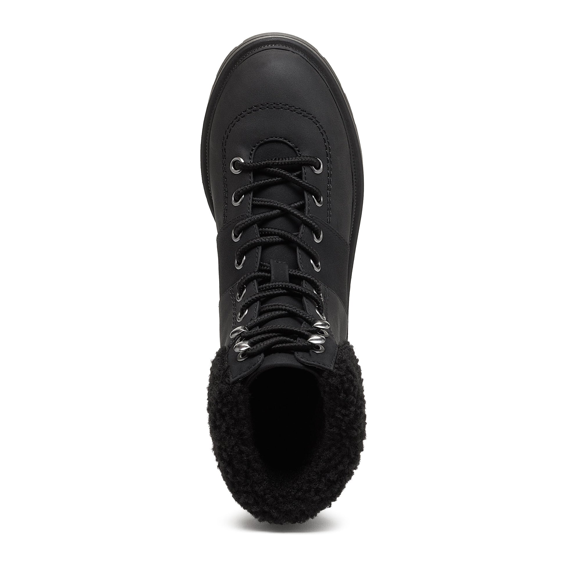Icy Black Shearling Winter Ankle Boot