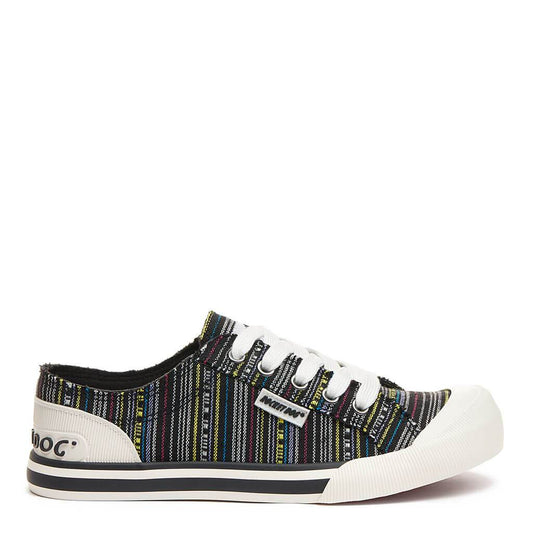 Rocket Dog Jazzi Black Aloe Multi Stripe Trainer