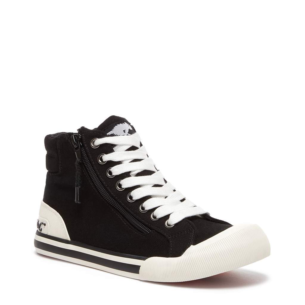 Jazzin Black Canvas High Top Trainer