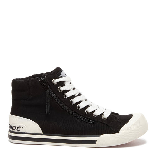 Jazzin Black Canvas High Top Trainers