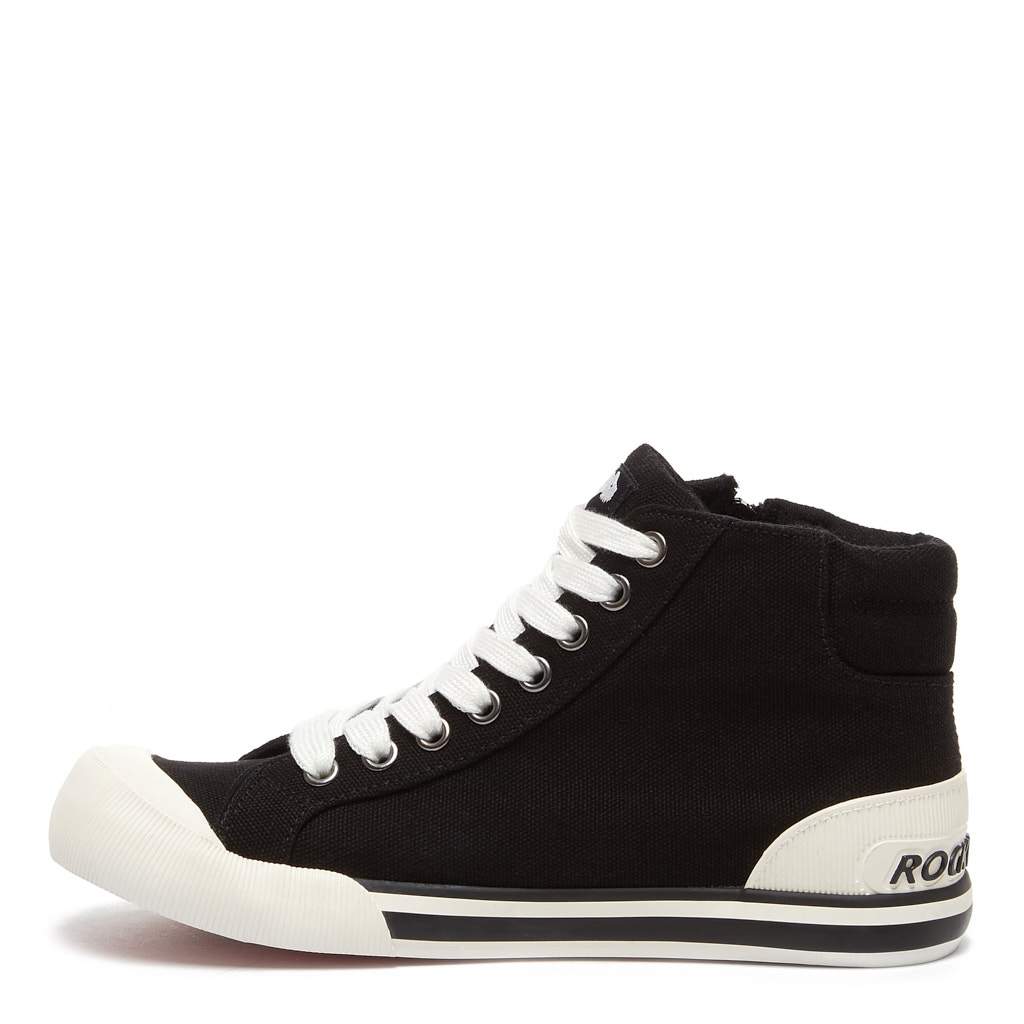 Jazzin Black Canvas High Top Trainer